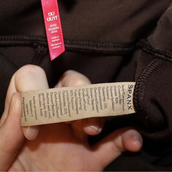 Spanx High Waist Brown Faux Suede Leggings Size 1X Petite - Picture 10 of 10